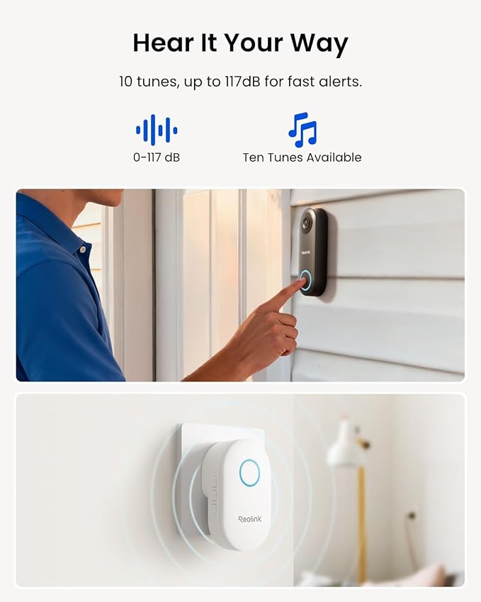 REOLINK Video Doorbell PoE Camera – 2K IP Security Camera Outdoor with Chime V2, 4:3 Aspect Ratio, 180 Degree Diagonal, 2-Way Talk, Plug & Play, Secured Local Storage, No Monthly Fee