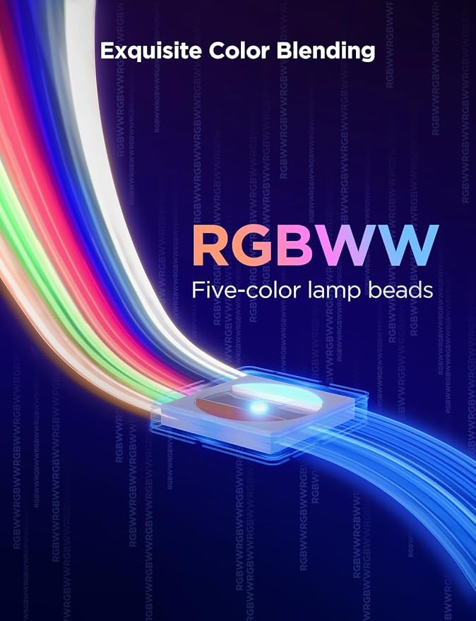 Govee RGBWWIC Strip Light 2 Pro with Matter, 6.56ft Smart LED Strip Lights Compatible with Alexa and Google Assistant, Color Changing LED Lights for Bedroom, Cabinet, Party, Gaming Desk, Home Decor