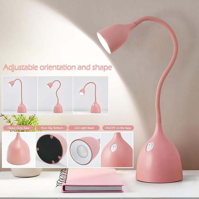 EJIAXIN Gooseneck Desk Lamp 360° LED Flexible Reading Light Small Desk Lamps - Image 2