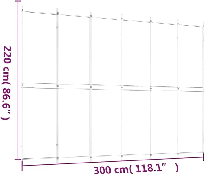 Gecheer 6-Panel Room Divider, Foldable Fabric Room Screen - Image 8