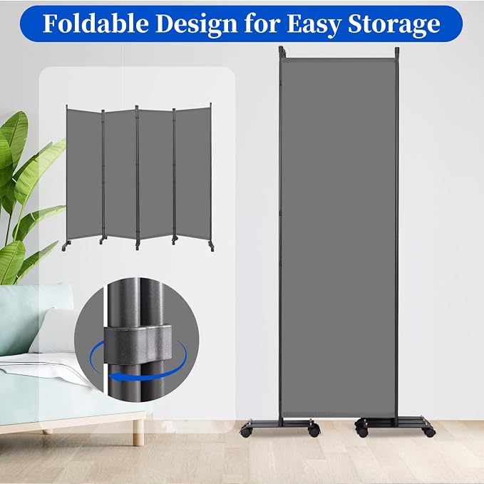 Room Divider 6FT 4 Panel Folding Privacy Screen - Image 2
