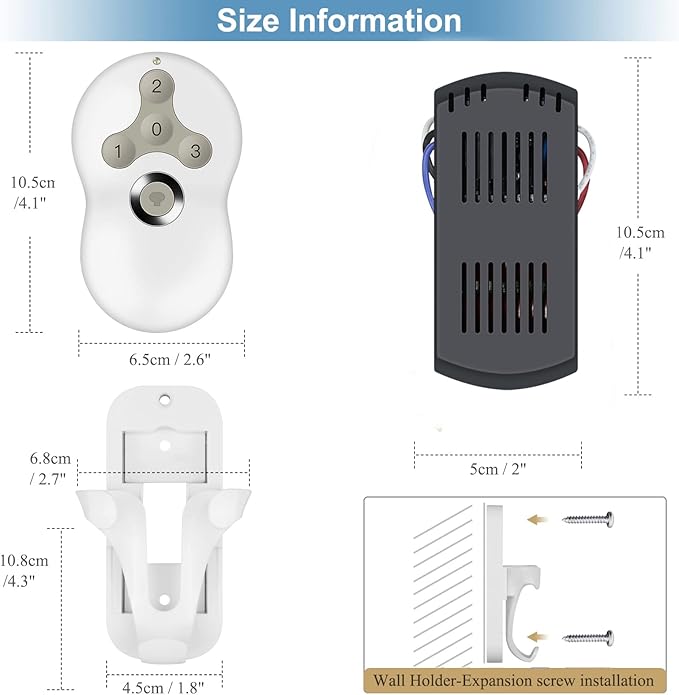 Smart WiFi Universal Ceiling Fan Remote Control Kit with Learning Setting, 3- Speed Light Dimmer Controller Works with Alexa Google Phone APP Control, Compatible with Hunter Hampton Bay Harbor Breeze