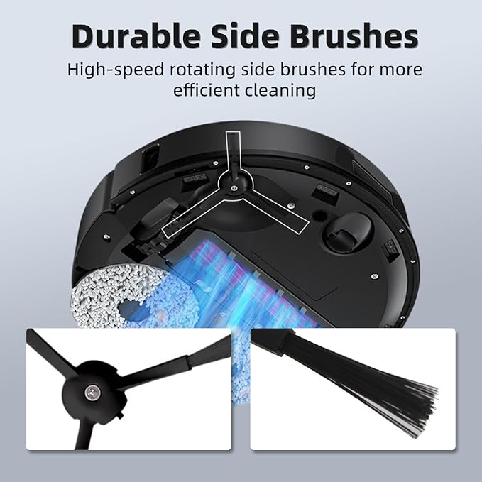 24Pcs Qrevo S Accessories Kit Replacement Compatible with Roborock Qrevo S/Qrevo Plus/Qrevo Pro Robot Vacuum, 2 Main Brush, 4 Mop Cloth Pads, 6 Side Brushes, 4 HEPA Filters,6 Dust Bag, 1 Cleaning Tool