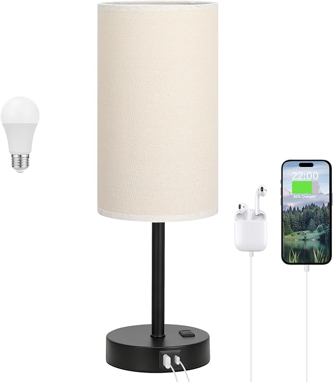 Dicoool 17.4" Bedside Lamp for Bedroom by DicooolDirect