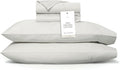 BOLL & BRANCH Signature Hemmed Sheet Set - King + Standard, Mist - Luxury 100% Organic Cotton - Includes 1 Flat, 1 Fitted, 2 Standard Size Pillowcases - Buttery Soft