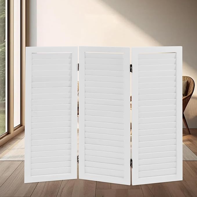 3 Panel Room Divider Short, Short Folding Privacy Screen, Freestanding Privacy by RENFANSHOP