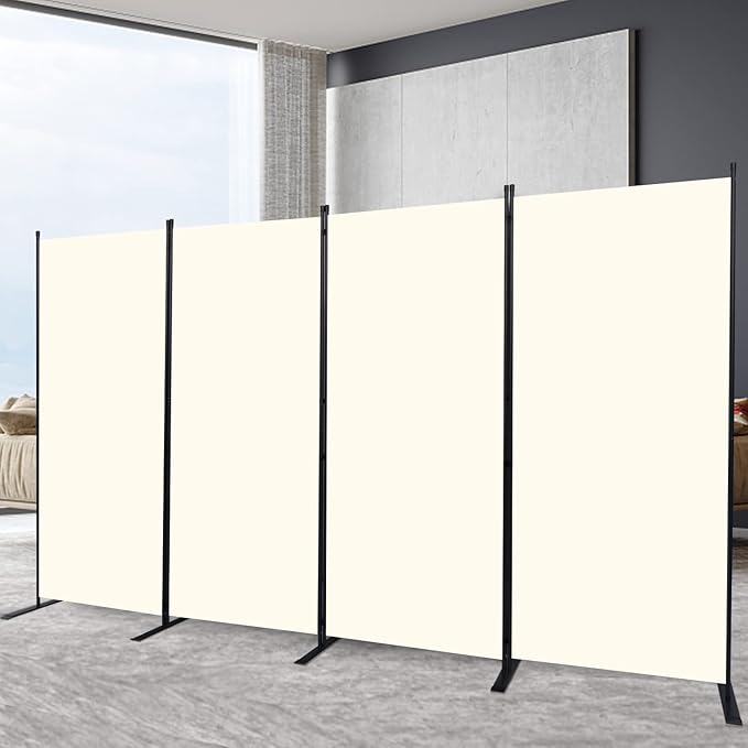 Room Divider 4 Panel-136''Wide, 6FT Room Dividers and Folding Privacy Screen | by HOMSCREENER
