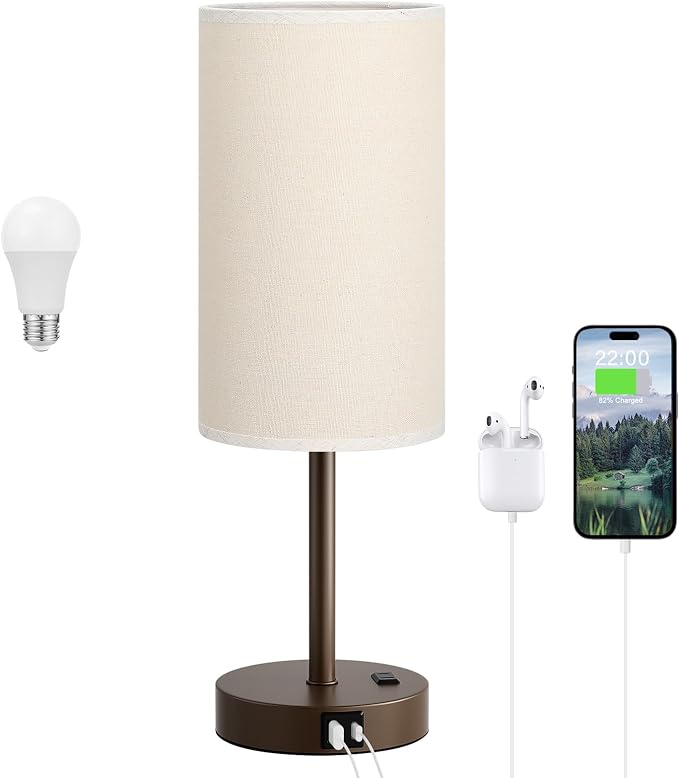 Dicoool 17.4" Bedside Lamp for Bedroom by DicooolDirect