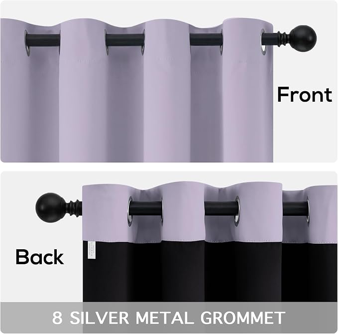 Yakamok Light Purple Blackout Curtains 84 inches Long - Image 6