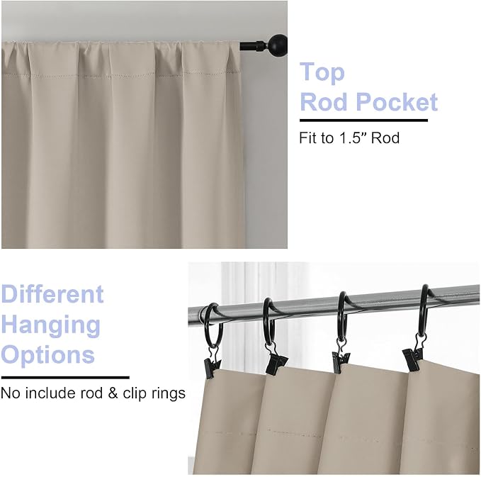 Simplebrand Ava Stone Blackout Curtains - Image 3