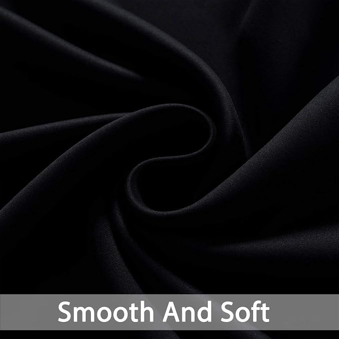 Yakamok Black Room Darkening Curtains 96 inch Sliding Door Drapes | 1 - Image 5