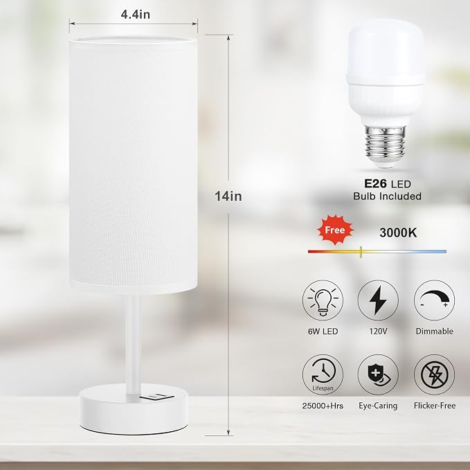 Dicoool Bedside Table Lamp for Bedroom - Image 5