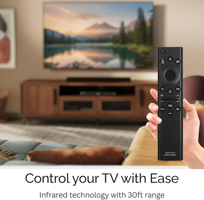 2 Pack BN59-01385A Samsung TV Remote Control Replacement for Smart TV - Easy Setup, Universal IR Voice Remote, Solarcell - Works with Samsung QLED, Frame, Crystal UHD, 4K, & LED Smart TVs