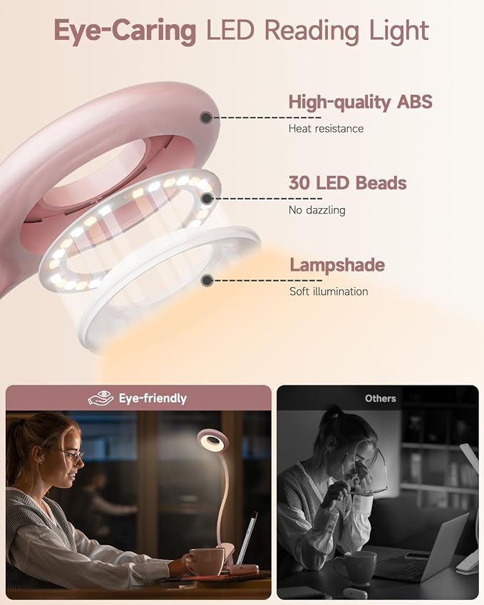 CUHIOY Rechargeable Clip on Reading Light - Image 3