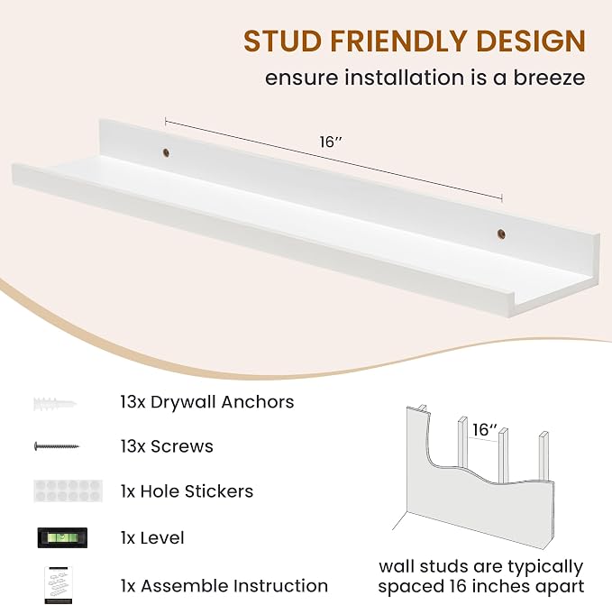 Picture Ledge Shelf, Floating Shelves - Image 5