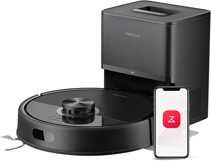 roborock Q7 M5+ Robot Vacuum and Mop, Upgraded from Q5 Max+, Up to 7-9 Weeks Self-Empty, 10000Pa Suction, Dual Anti-Tangle System for Pet Hair & Carpet, PreciSense LiDAR Navigation, App Control, Black