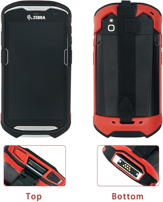 Protective Cover Bumper Case Rugged Boot with Hand Strap for Zebra TC51 TC510K TC52 TC56 TC57 (Red)