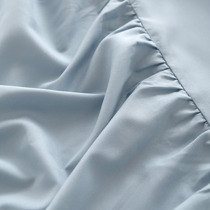Bed Skirt Full Size Ruffled Bed Skirt with Split Corners, 16 Inch Drop Dust Ruffle Bed Skirts with Platform, Gathered Style, 100% Microfiber, Grayish Blue