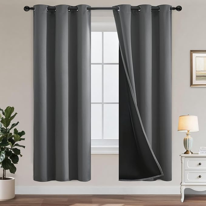 Yakamok Grey Blackout Curtains 72 inches Long by Yakamok