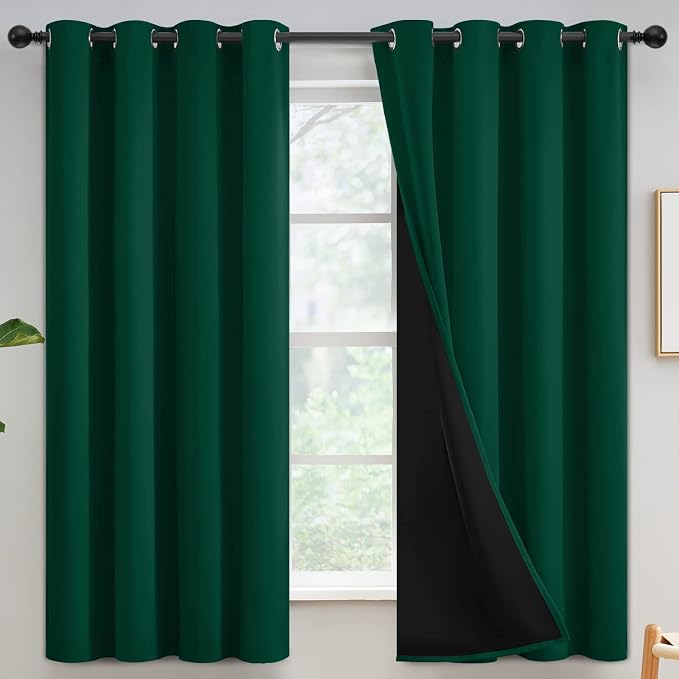 Yakamok Emerald Green Blackout Curtains 63 inches by Yakamok