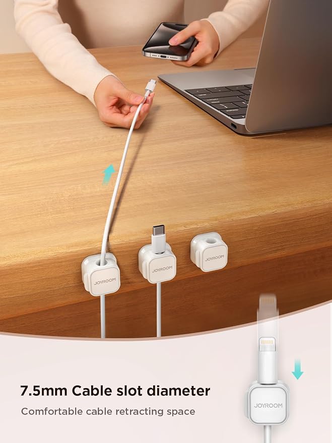 JOYROOM 9 Pack Magnetic Cable Clips, Cord Organizer Adhesive Wire Holder | Home - Image 3
