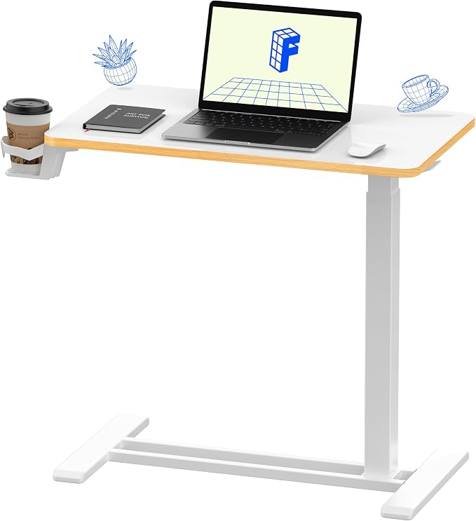 FLEXISPOT H7 28" Pneumatic Height-Adjustable Overbed Table by Unknown