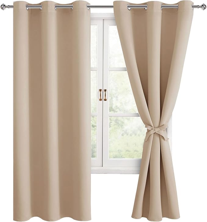 Blackout Curtains for Bedroom 38 x 63 Inches Length, Window Curtains for Living by Hiasan