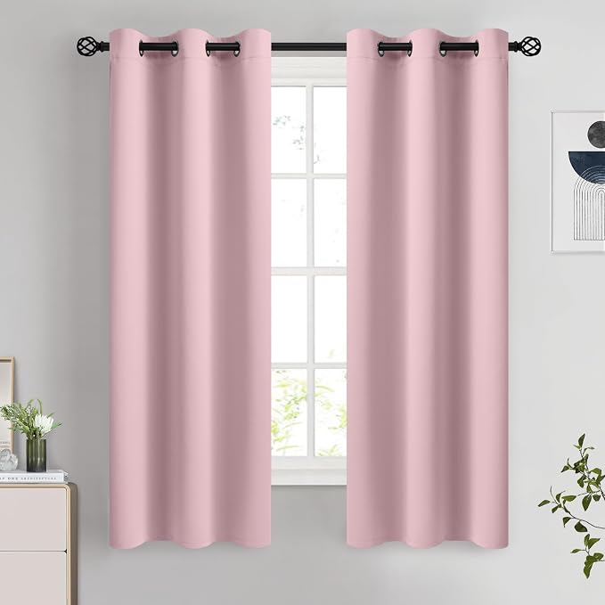 COSVIYA Grommet Room Darkening Pink Curtains 63 inch Length - Image 7