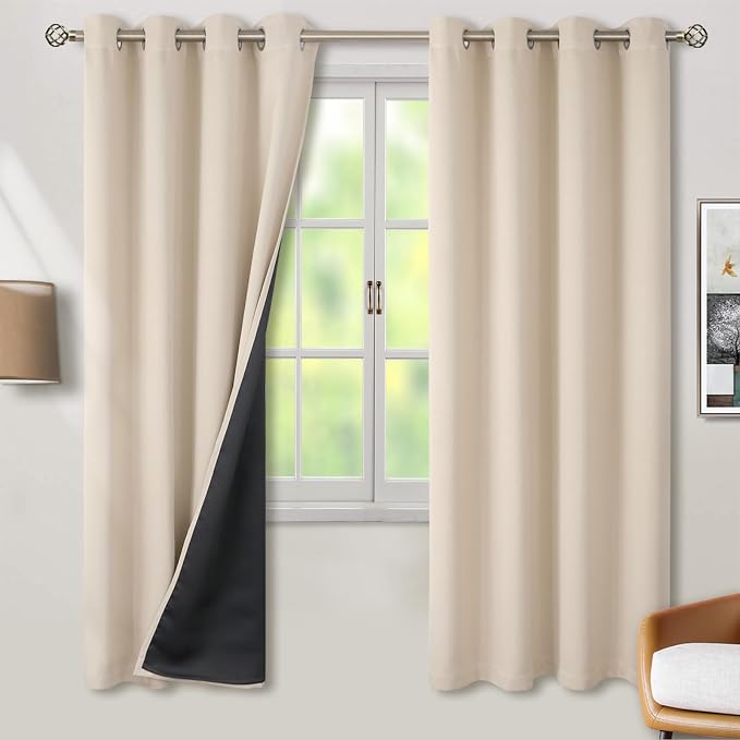 BGment Thermal Insulated 100% Blackout Curtains 69 Inch Length 2 Panels by BGment