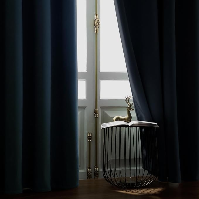 Joydeco Velvet Blackout Curtains Black Out Curtain 108 Inch Drapes | - Image 6