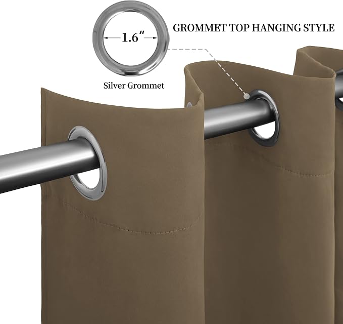 Easy-Going Thermal Grommet Blackout Curtains, 2 Panels 52x84 in, Natural | - Image 5