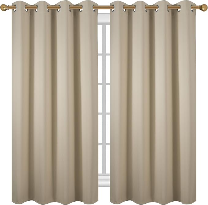 Diraysid Beige Grommet Blackout Curtains - Image 2