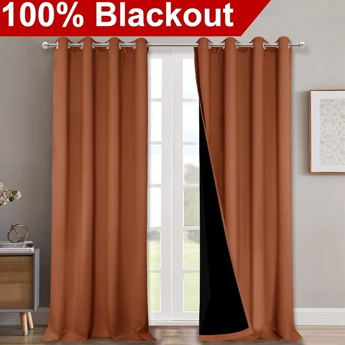 NICETOWN Full Shading Curtains for Windows, Super Heavy-Duty Black Lined - Image 2