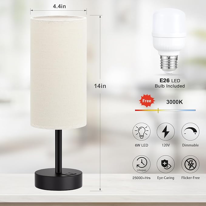 Dicoool Bedside Table Lamp for Bedroom - Image 5