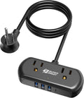 2Ft Extension Cord, SUPERDANNY Mini Surge Protector by SUPERDANNY