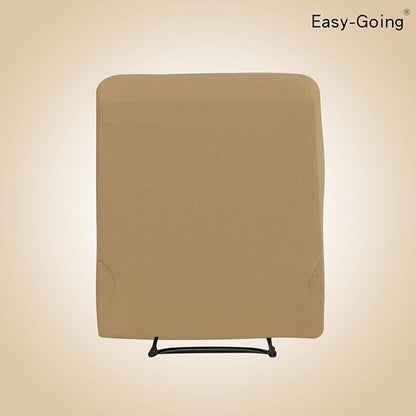 Easy-Going Recliner Stretch Sofa Slipcover Sofa Cover 4-Pieces Furniture Protector Couch Soft with Elastic Bottom Polyester Spandex Jacquard Fabric Small Checks(Recliner, Golden)