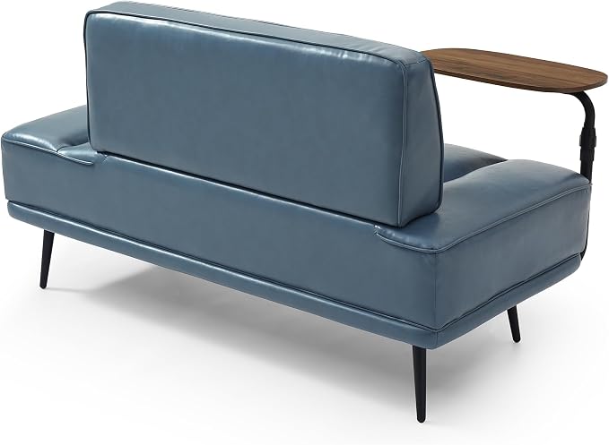 Leather loveseat Sofa, Modern Faux Leather Bedroom Bench - Image 6