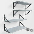 Wall Shelves 7.3" Deep Solid Paulownia Wood | 15mm Thick, Wider & Longer & by COCOYA