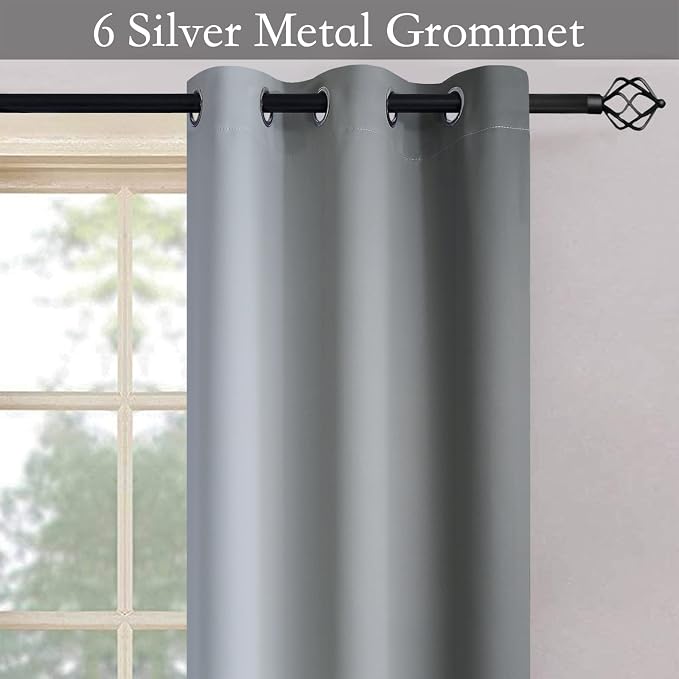 SimpleHome Ombre Grey to Grey White Curtains - Image 5