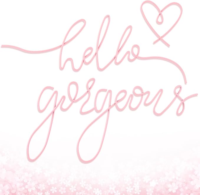 Metal Hello Gorgeous Wall Art Minimalist Wall Decor, Light Pink, Classic | by Hicarer