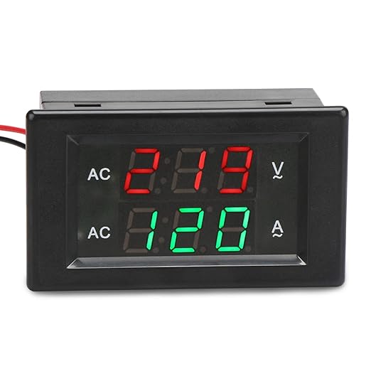 DROK Volt Amp Meter, AC 500V 200A Digital Voltmeter Ammeter Panel, 0.39 Inches LED 2in1 Multimeter, 2-Wire Voltage Amperage Tester Gauge with Current Transformer
