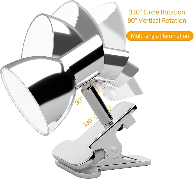 LED Clamp Light, 5W Super Bright Desk Lamp, 330° Rotation Small Lamp - Image 3