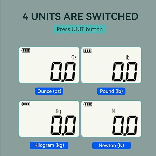 GOYOJO Digital Force Gauge High-Precision Push-Pull Meter for Tension & Compression Testing Units (N, kg, lb, oz) Real-Time/Peak/First Peak Modes Ideal for Quality Control & Material Testing (30N)