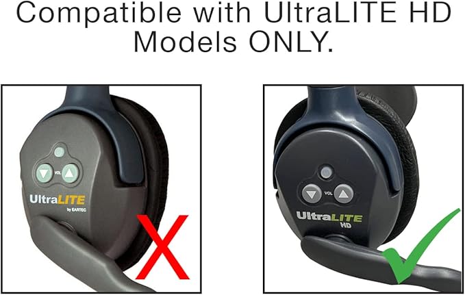 EARTEC ULDR-HD Ultralite HD Dual Ear Add-On or Replacement Remote Headset, HD Version Only, Full Duplex Wireless Communication, Includes Rechargeable Battery