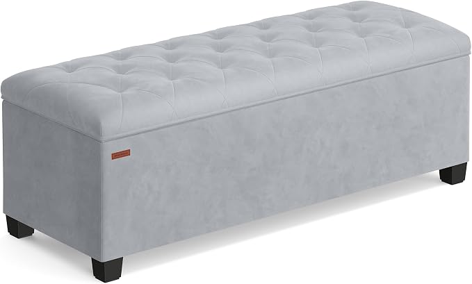 SONGMICS Velvet Storage Ottoman Bench, Foot Rest by Unknown
