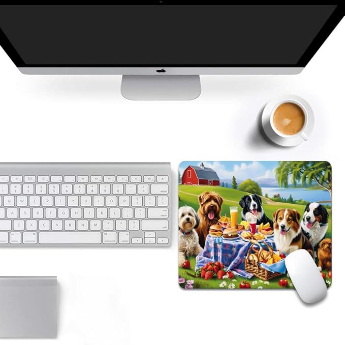 Dog Party Square Mouse pad, Texture, Waterproof, Anti Slip Rubber Base, Computer Mouse pad, Laptop Mouse pad