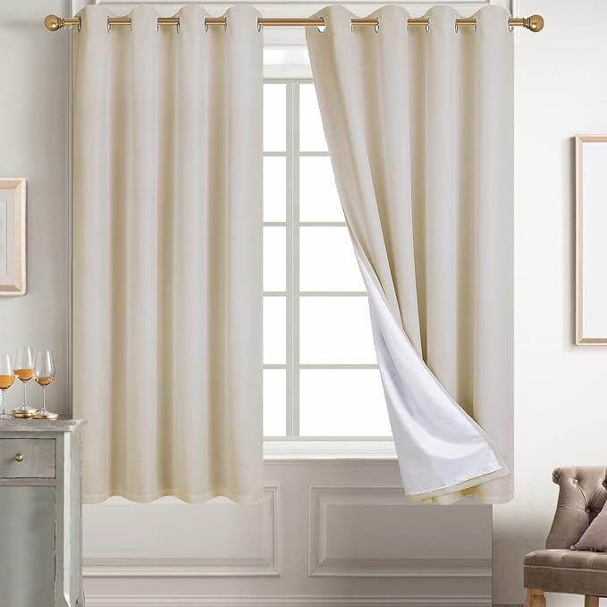 Diraysid 100% Blackout Curtains Light Beige Linen Curtains by Diraysid%2C+refresh+your+life