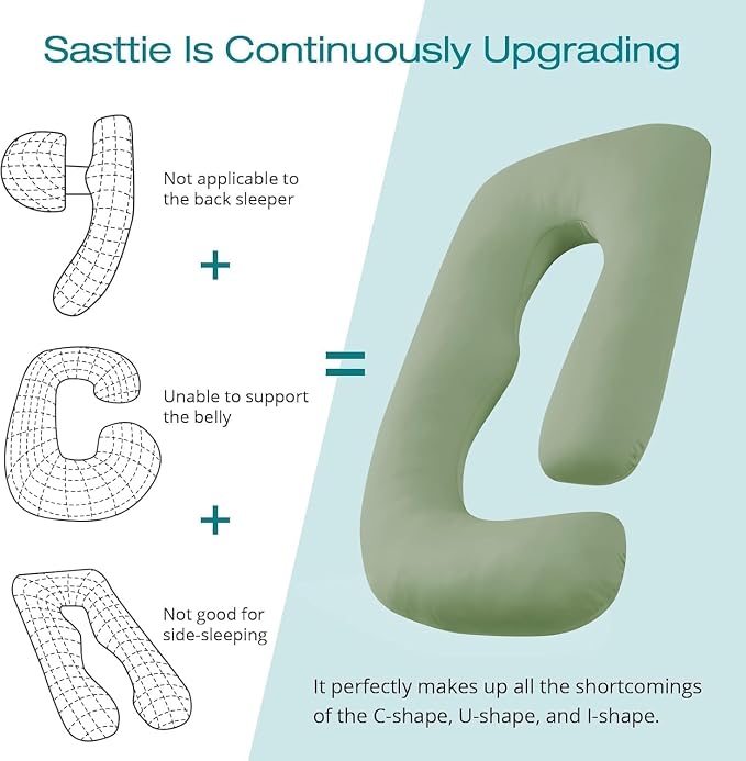 Cooling Pregnancy Pillows for Sleeping, Down Alternative, Removable Cover - Image 4