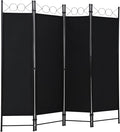 PayLessHere 4 Panel Room Divider 6FT Steel Frame Screen Folding Privacy Divider by PayLessHere