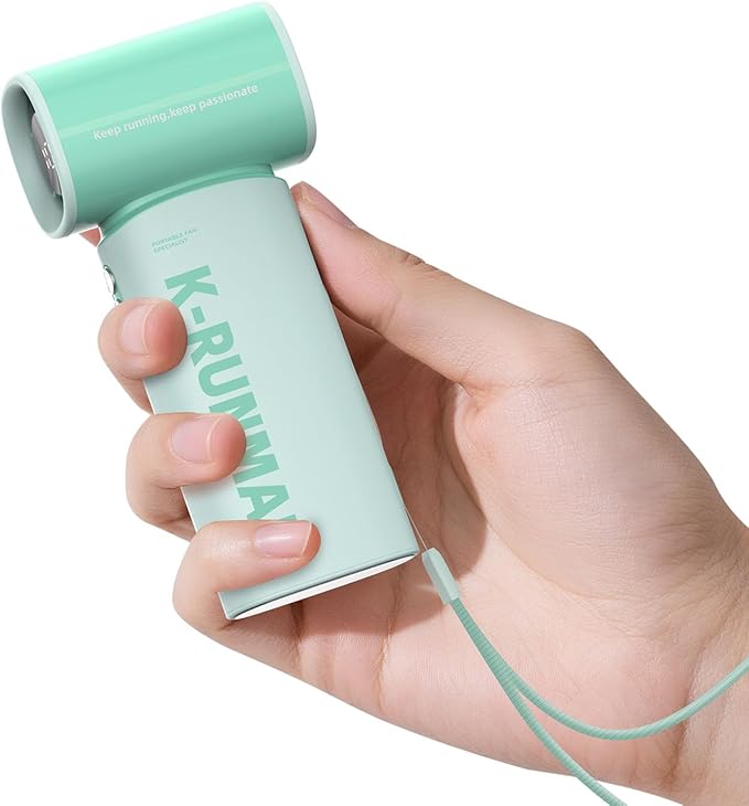 K-RUNMAN Portable Handheld Turbo Fan,100 Speeds Adjustable Mini Personal Fan, 4000mAh USB Rechargeable Battery Operated, LED Display,Gifts for Women Men Travel/Camping/Outdoor (Green)